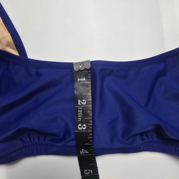 J Crew Heritage Scoop Neck Bikini‎ Top Size 2X Blue BX611 - Picture 5 of 7